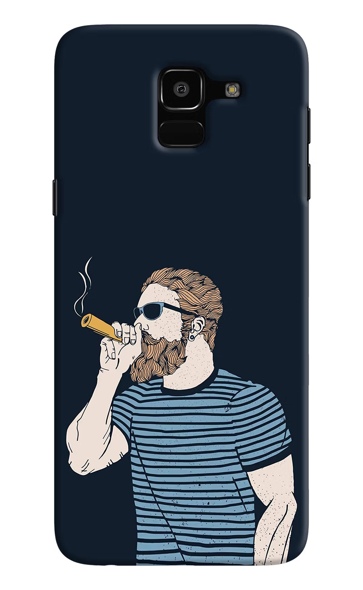 Smoking Samsung J6 Hard Case Back Cover by Casekaro