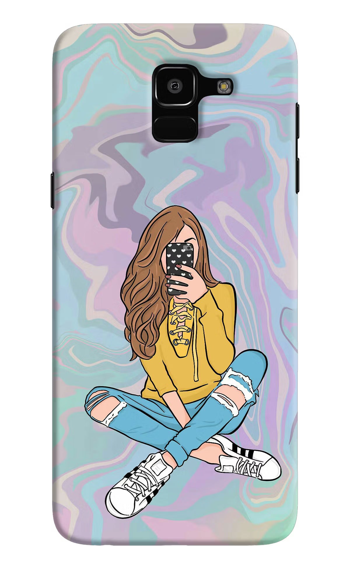 Selfie Girl Samsung J6 Hard Case Back Cover by Casekaro