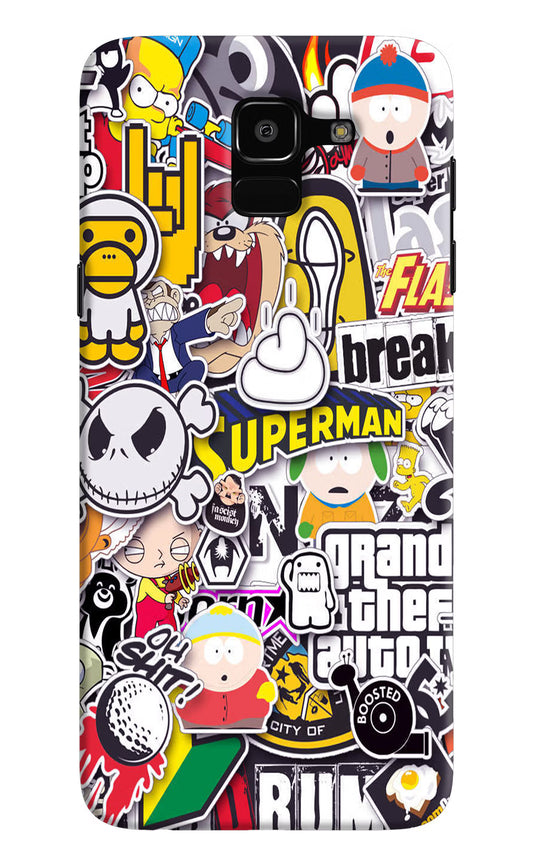Sticker Bomb Samsung J6 Hard Case Back Cover by Casekaro
