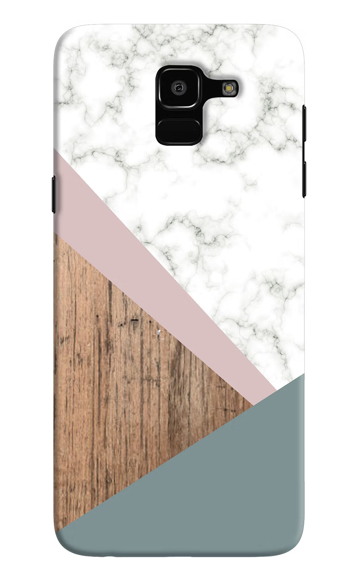 Marble wood Abstract Samsung J6 Hard Case Back Cover by Casekaro