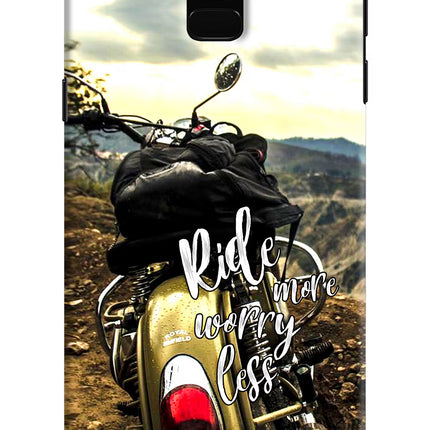 Ride More Worry Less Samsung J6 Hard Case Back Cover by Casekaro