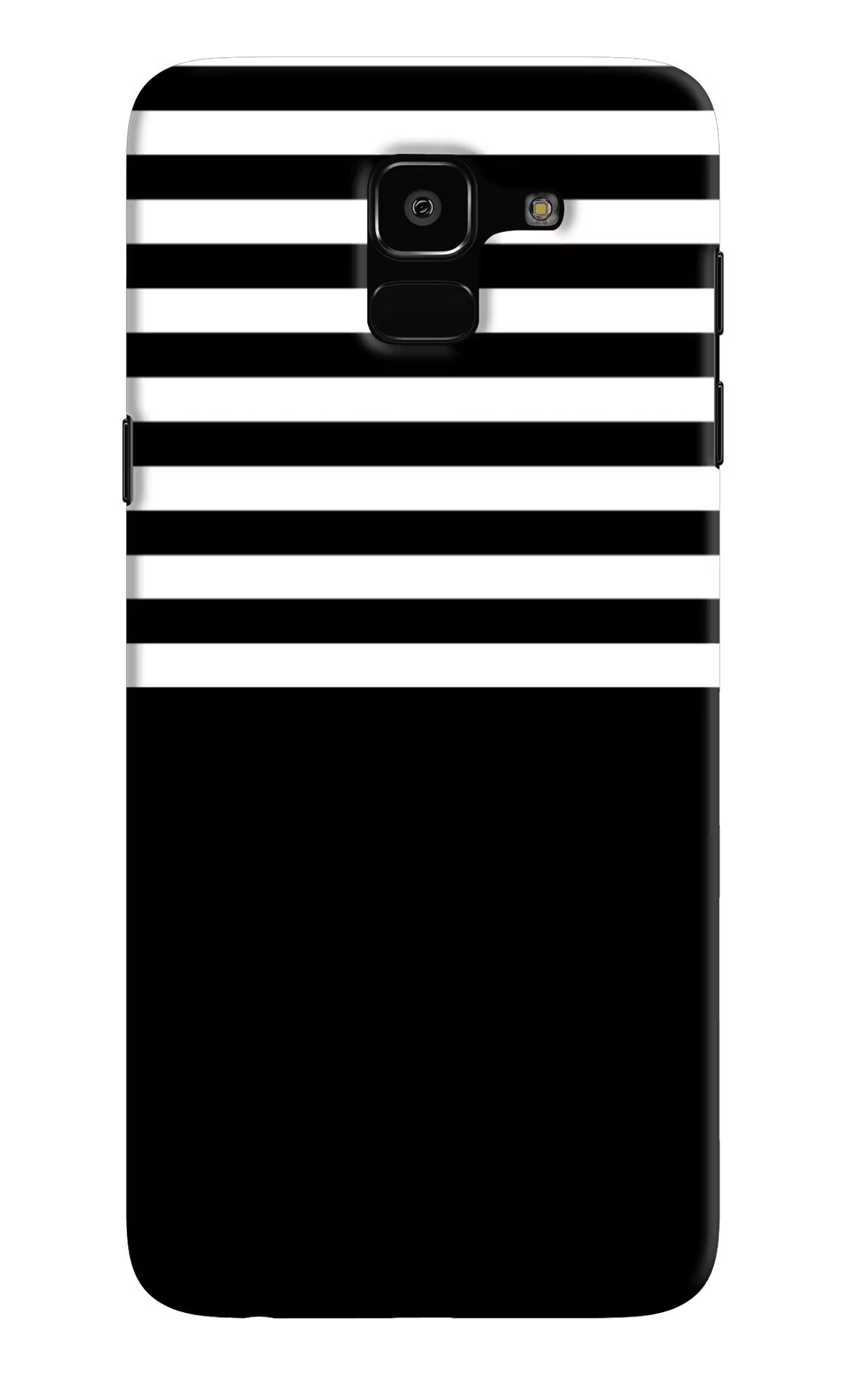 Black and White Print Samsung J6 Hard Case Back Cover by Casekaro