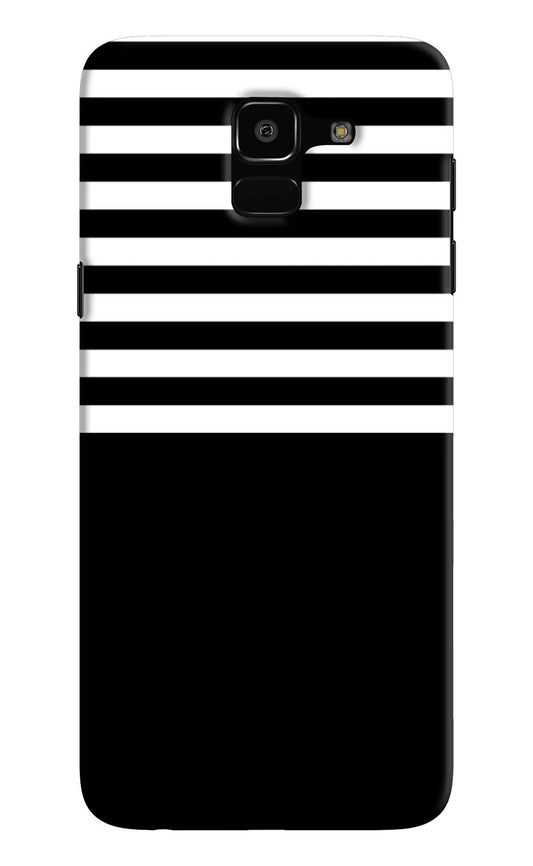 Black and White Print Samsung J6 Hard Case Back Cover by Casekaro