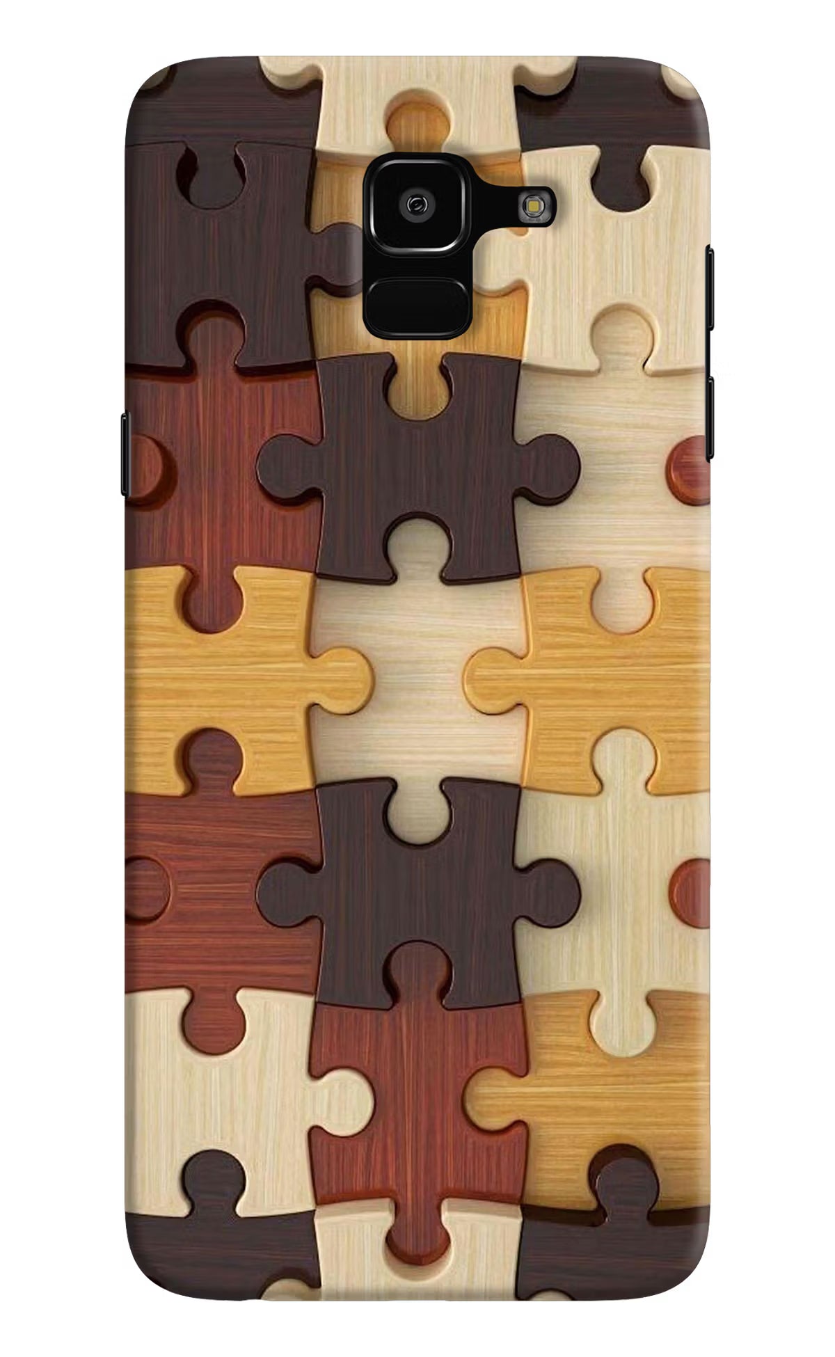 Wooden Puzzle Samsung J6 Hard Case Back Cover by Casekaro