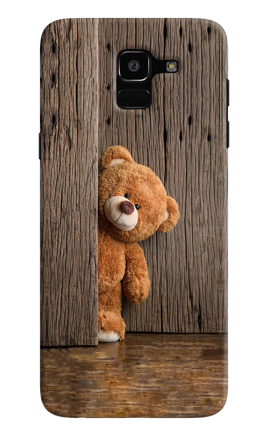 Teddy Wooden Samsung J6 Back Cover, Hard case