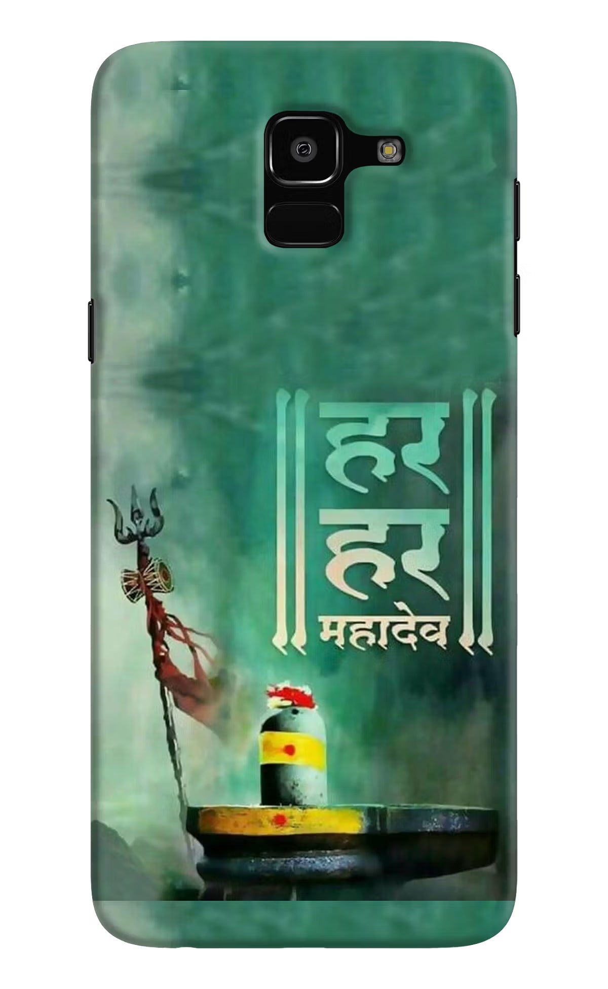 Har Har Mahadev Shivling Samsung J6 Hard Case Back Cover by Casekaro