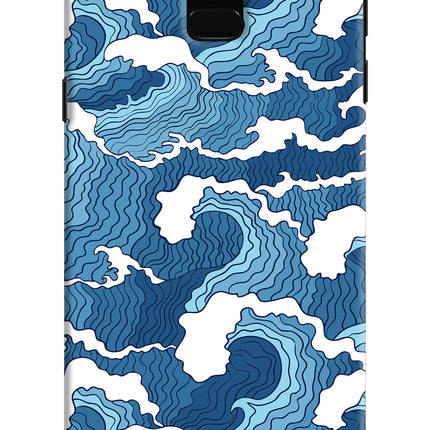Blue Waves Samsung J6 Hard Case Back Cover by Casekaro