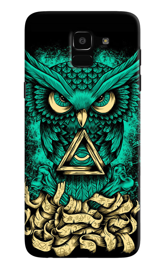 Green Owl Samsung J6 Hard Case Back Cover by Casekaro
