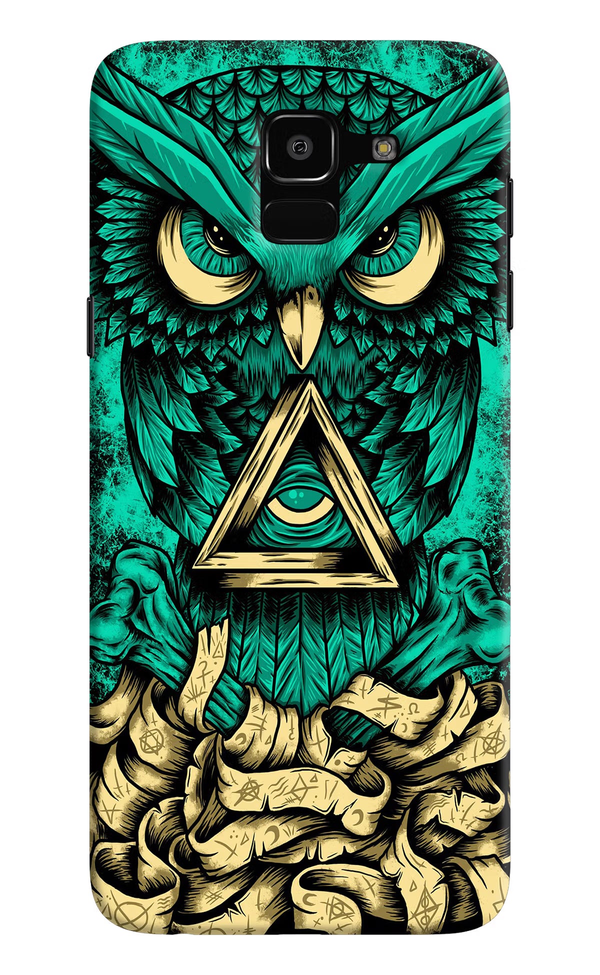 Green Owl Samsung J6 Hard Case Back Cover by Casekaro