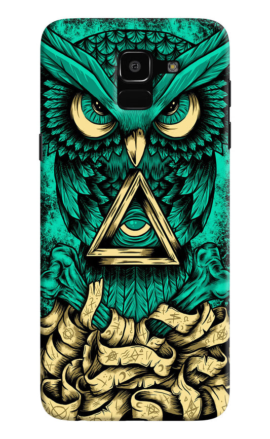 Green Owl Samsung J6 Hard Case Back Cover by Casekaro