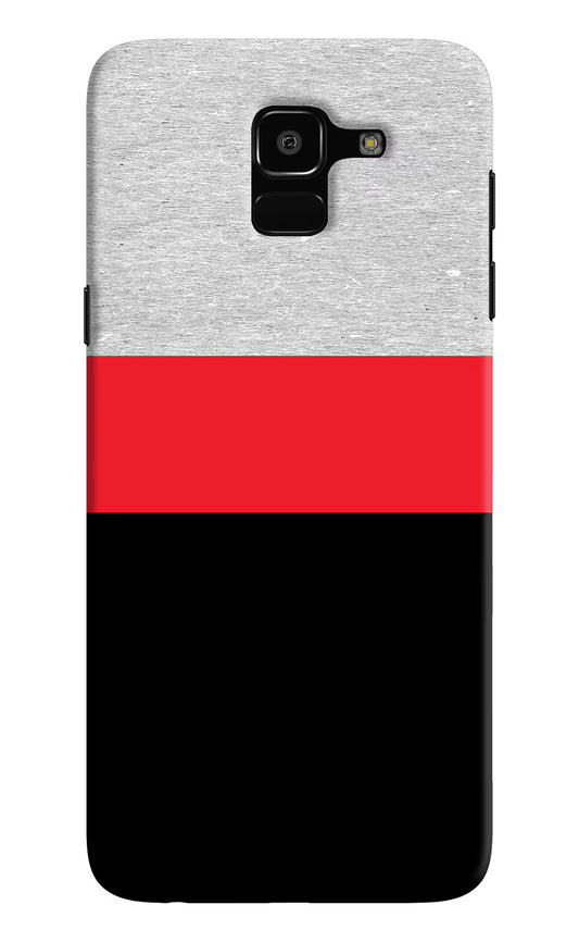 Tri Color Pattern Samsung J6 Hard Case Back Cover by Casekaro