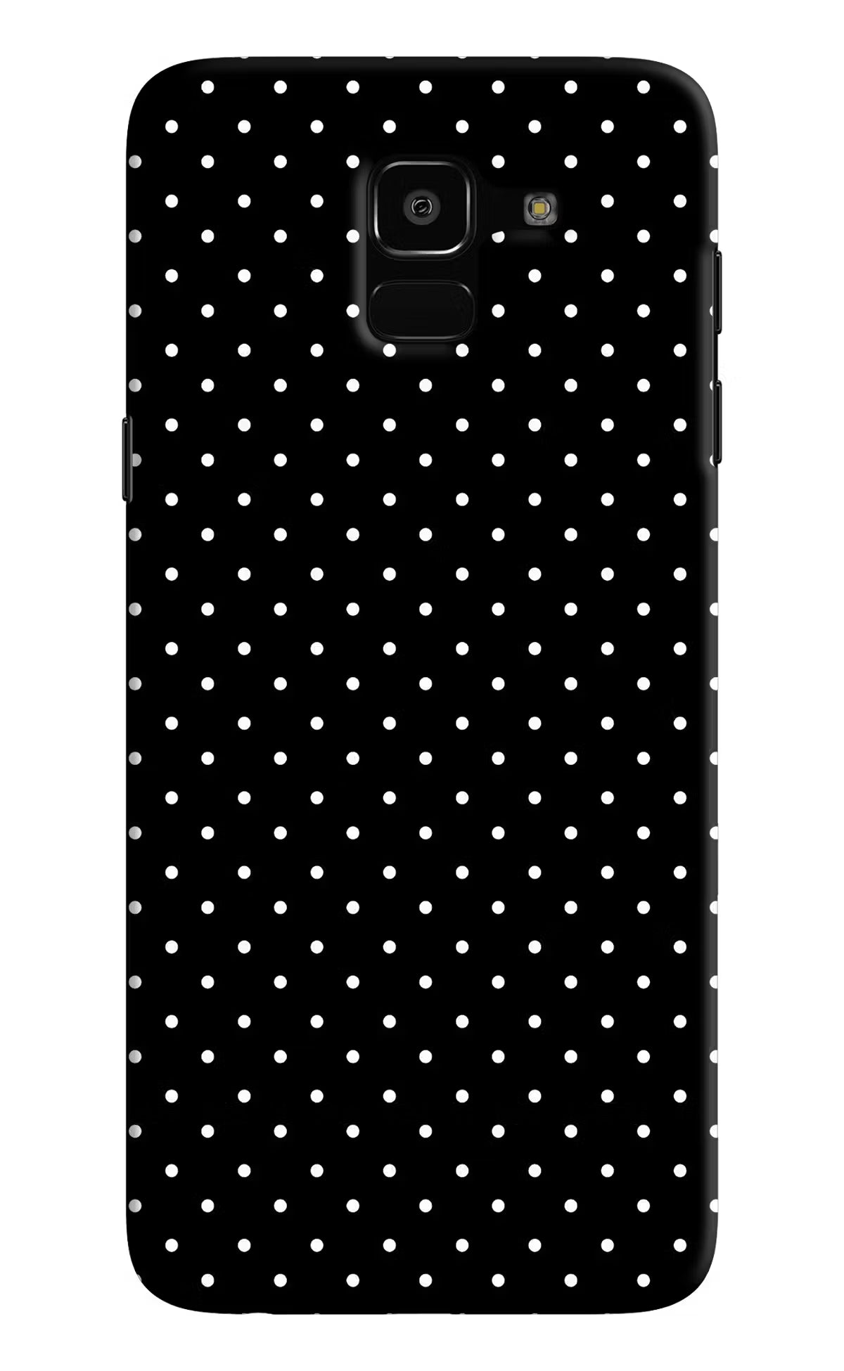 White Dots Samsung J6 Hard Case Back Cover by Casekaro