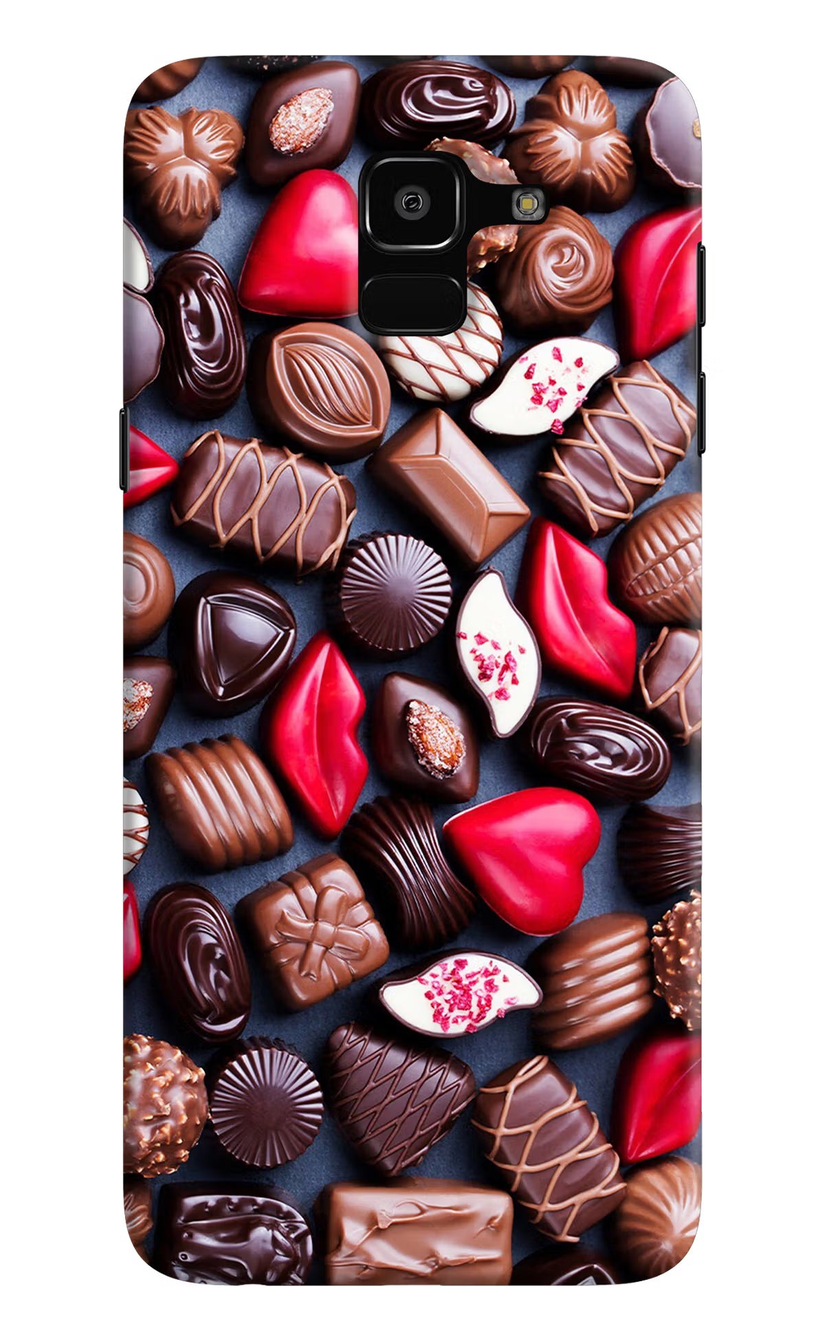 Chocolates Samsung J6 Hard Case Back Cover by Casekaro