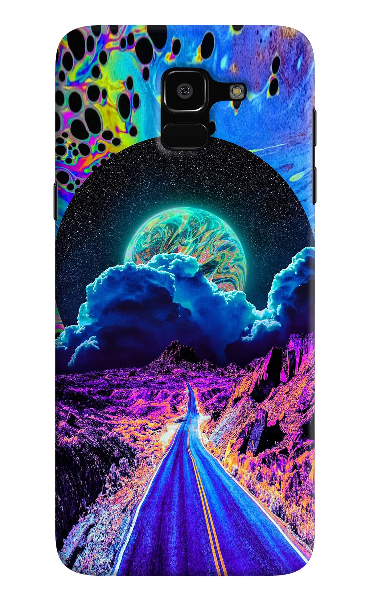 Psychedelic Painting Samsung J6 Hard Case Back Cover by Casekaro