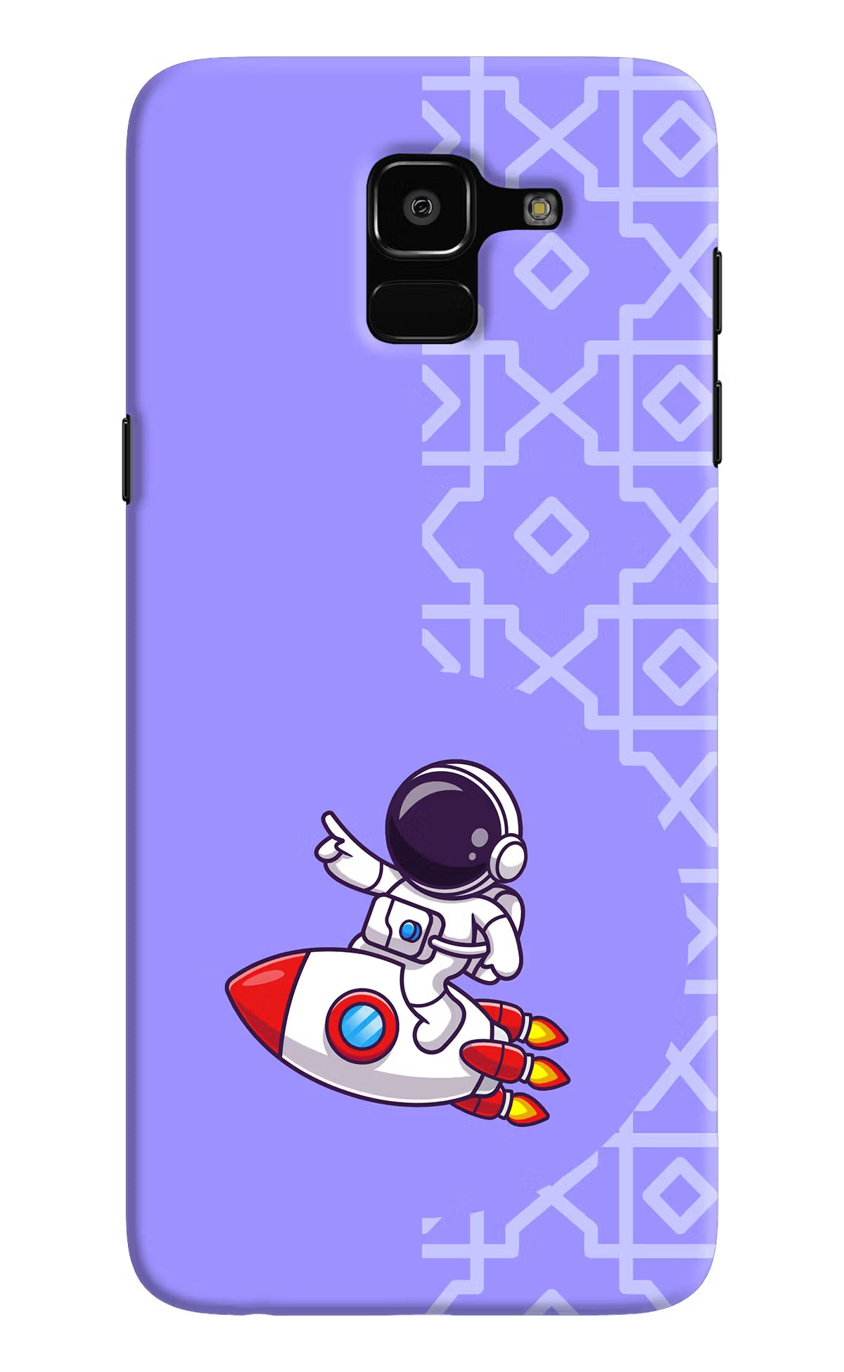 Cute Astronaut Samsung J6 Hard Case Back Cover by Casekaro
