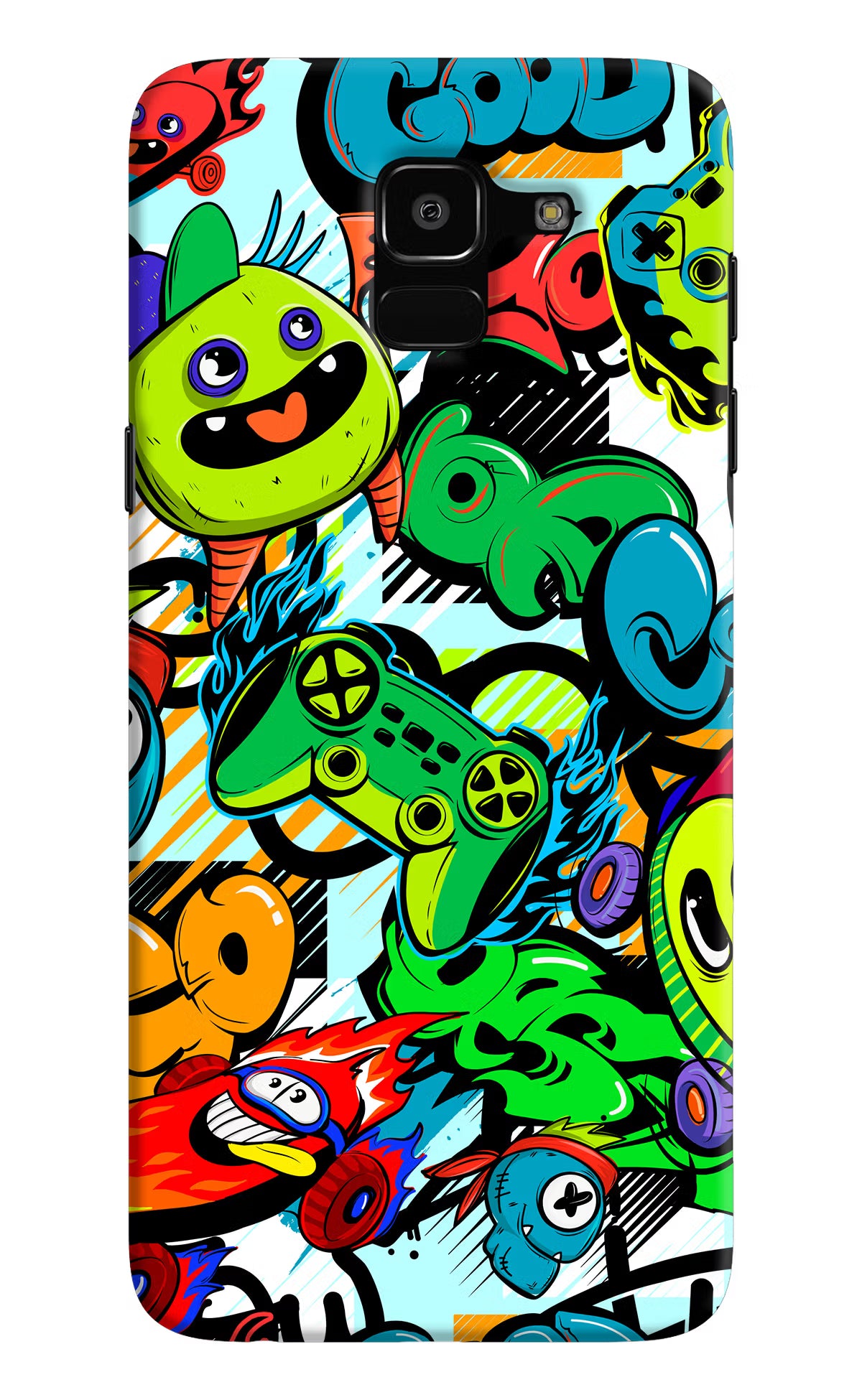 Game Doodle Samsung J6 Hard Case Back Cover by Casekaro