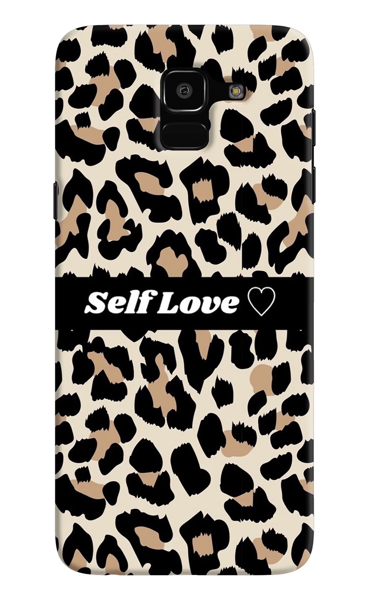Leopard Print Self Love Samsung J6 Hard Case Back Cover by Casekaro