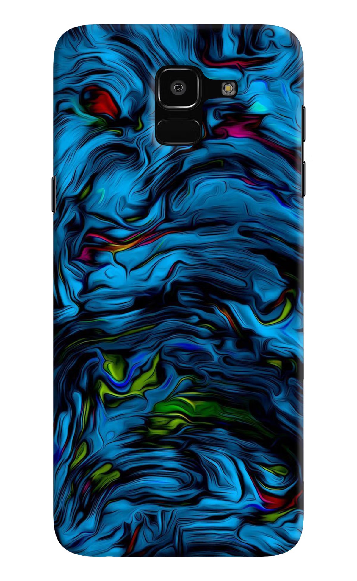 Dark Blue Abstract Samsung J6 Hard Case Back Cover by Casekaro