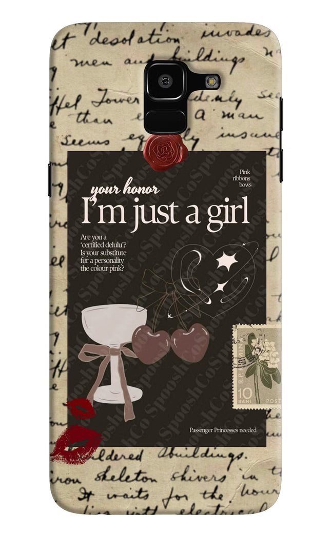 I am just a girl Samsung J6 Hard Case Back Cover by Casekaro