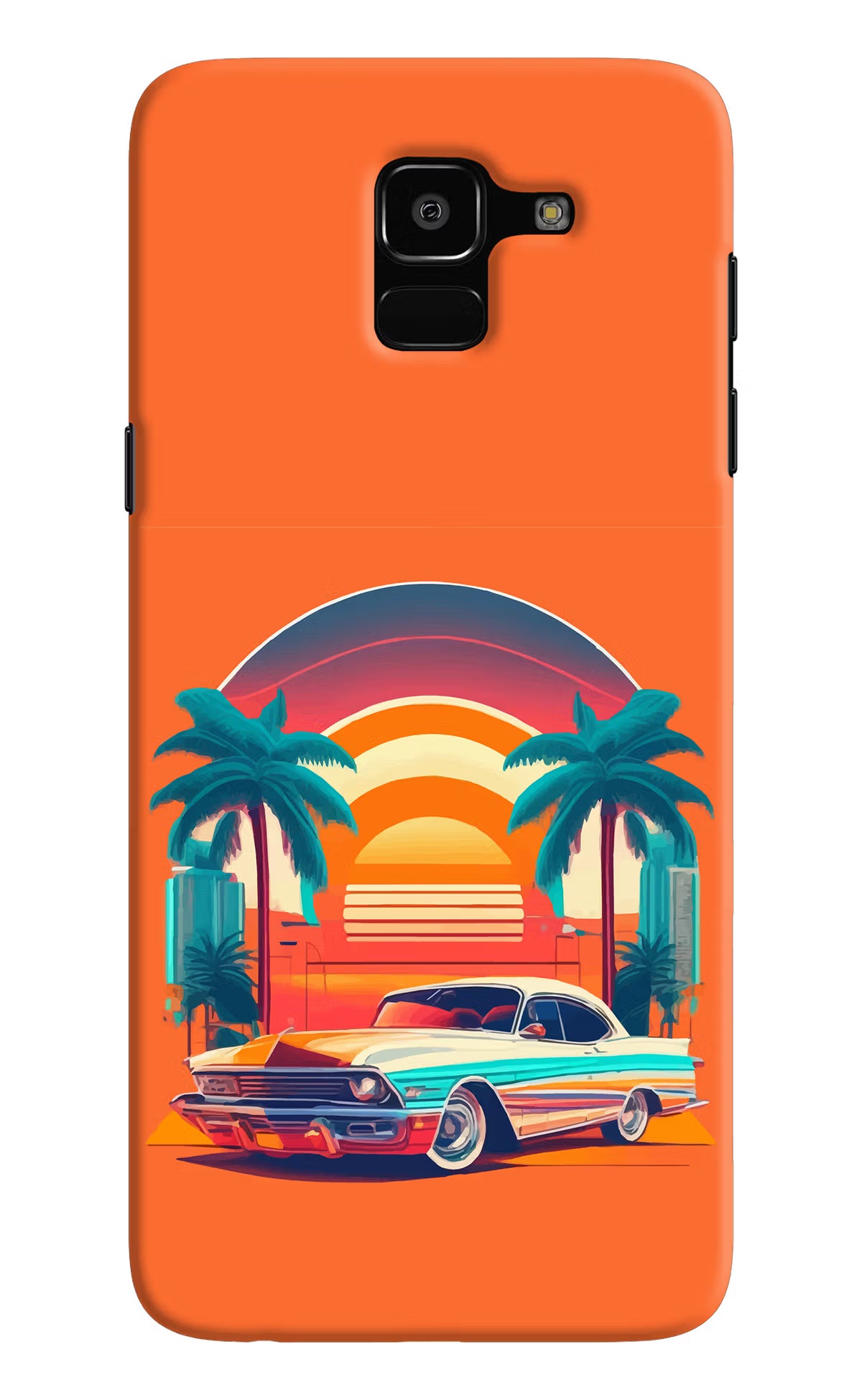 Palm Drive 80s Samsung J6 Hard Case Back Cover by Casekaro