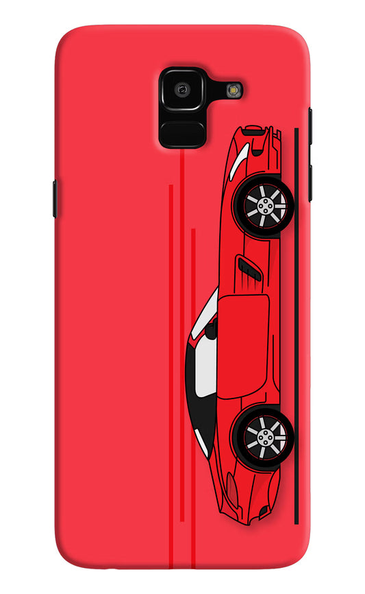 Red Velocity Samsung J6 Hard Case Back Cover by Casekaro