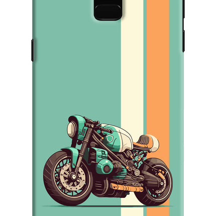 Striped Moto Drift Samsung J6 Hard Case Back Cover by Casekaro