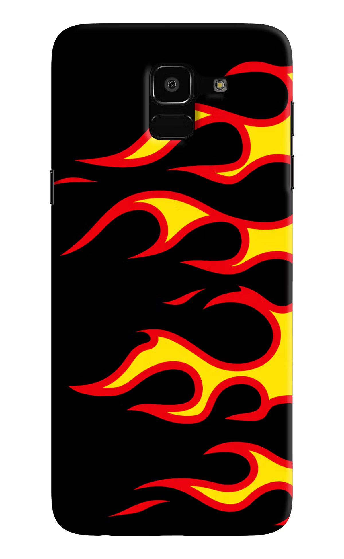 Side Sweep Flames Samsung J6 Hard Case Back Cover by Casekaro