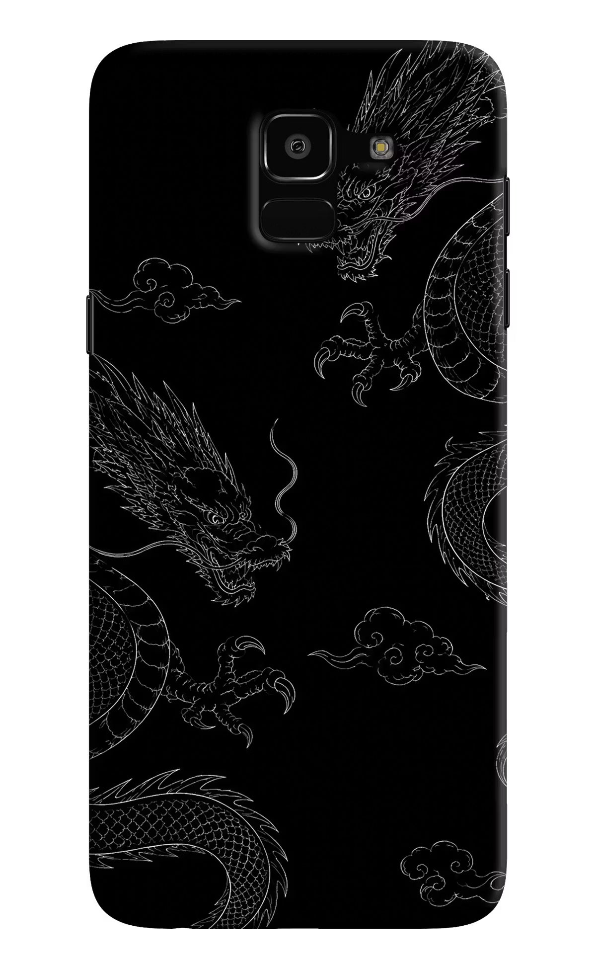 Twin Dragons Samsung J6 Hard Case Back Cover by Casekaro
