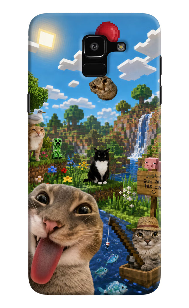 Minecraft Cat Chaos Samsung J6 Hard Case Back Cover by Casekaro