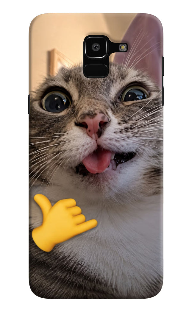 Silly Cat Call Samsung J6 Hard Case Back Cover by Casekaro