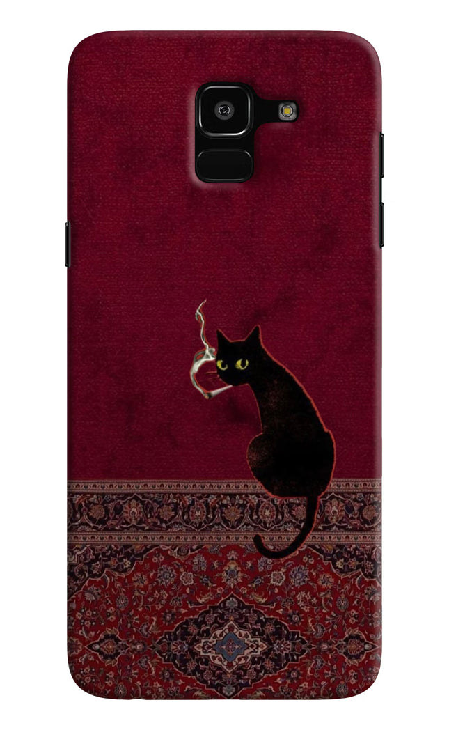 Midnight Cat Samsung J6 Hard Case Back Cover by Casekaro