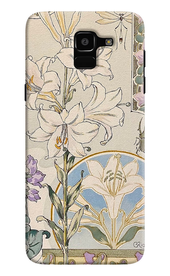 White Lily Samsung J6 Hard Case Back Cover by Casekaro