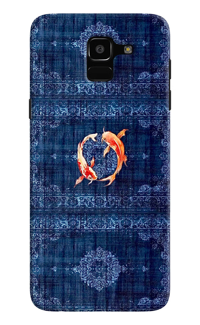 Koi Blue Samsung J6 Hard Case Back Cover by Casekaro