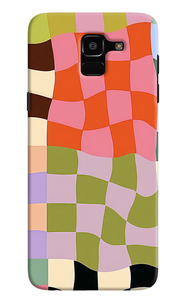 Wavy Grid Samsung J6 Hard Case Back Cover by Casekaro