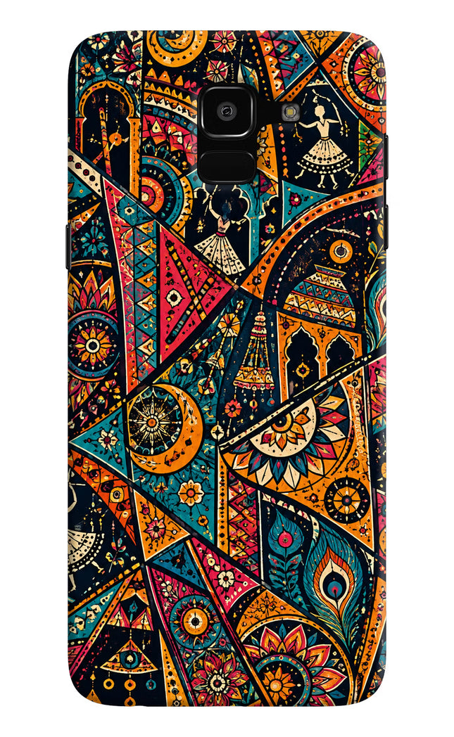Folk Print Samsung J6 Hard Case Back Cover by Casekaro