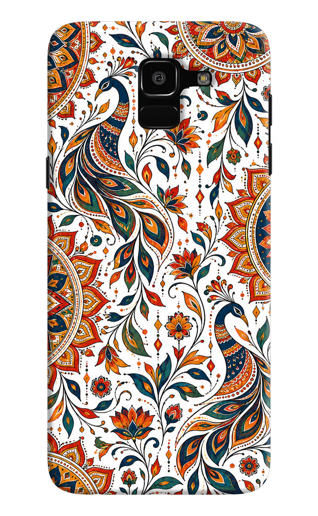 White Mayura Samsung J6 Hard Case Back Cover by Casekaro