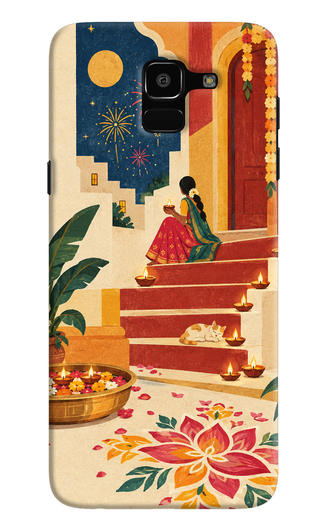 Diwali Rangoli Samsung J6 Hard Case Back Cover by Casekaro