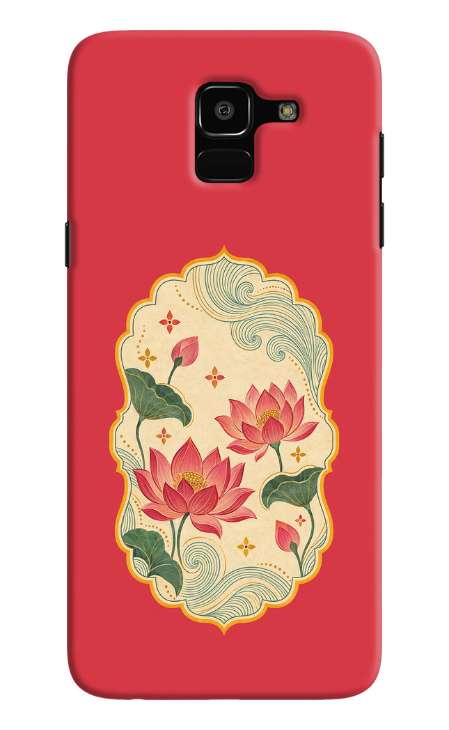 Pink Lotus Samsung J6 Hard Case Back Cover by Casekaro