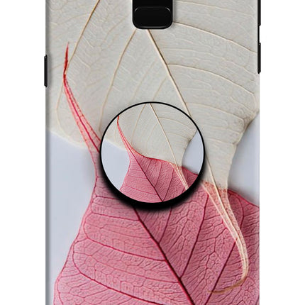 White Pink Leaf Samsung J6 Pop Case by Casekaro