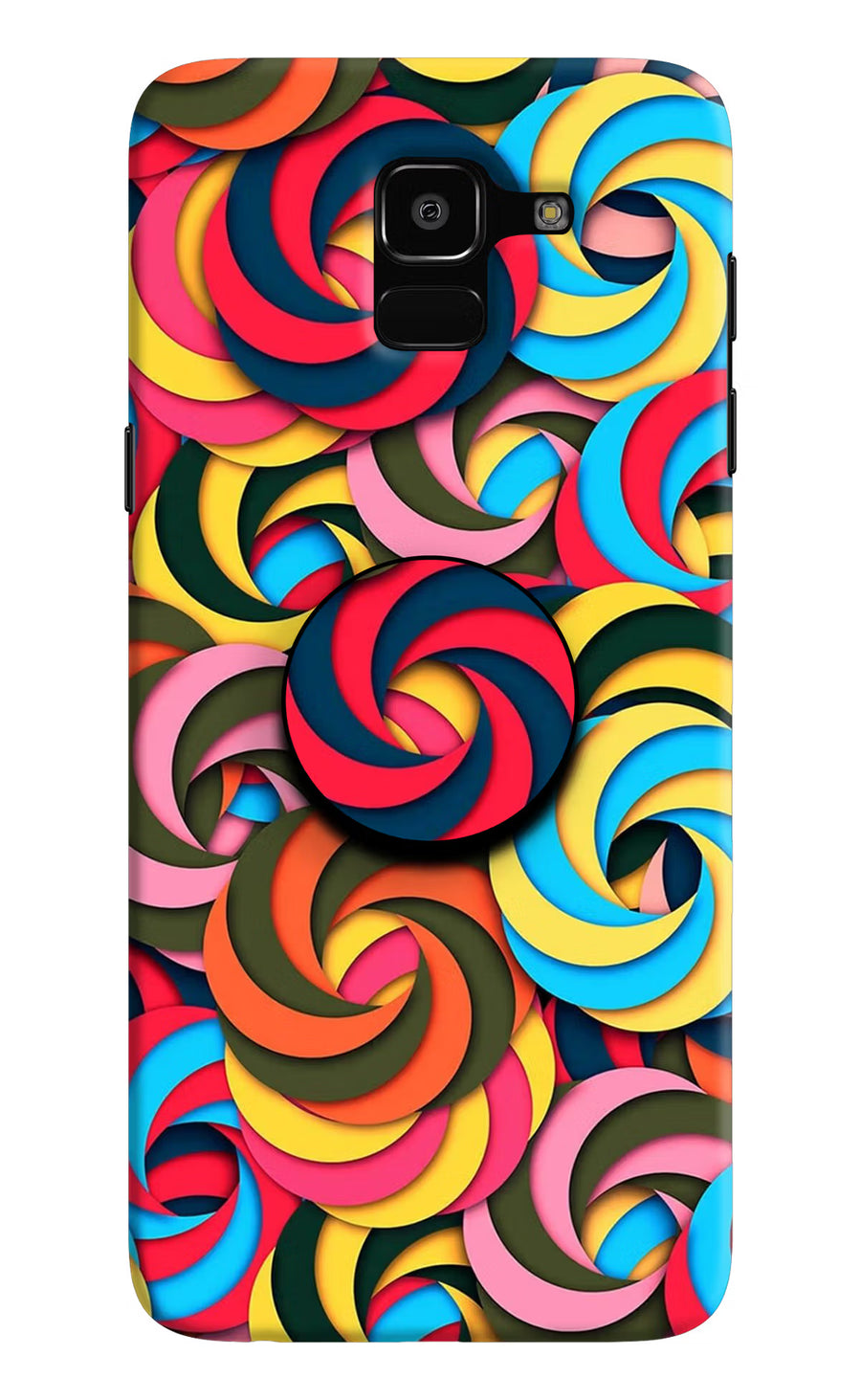Spiral Pattern Samsung J6 Pop Case, Hard case
