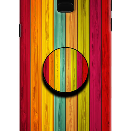 Multicolor Wooden Samsung J6 Pop Case by Casekaro