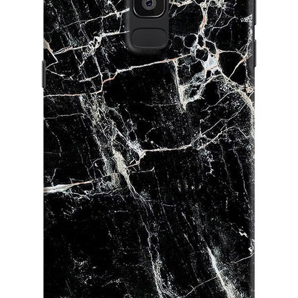 Black Marble Texture Samsung J8 Hard Case Back Cover by Casekaro