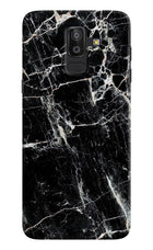 Black Marble Texture Samsung J8 Hard Case Back Cover by Casekaro