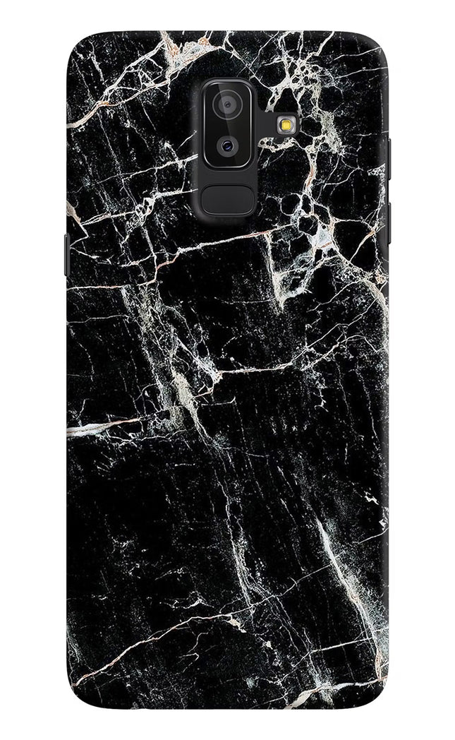 Black Marble Texture Samsung J8 Hard Case Back Cover by Casekaro