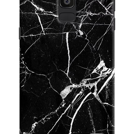 Black Marble Pattern Samsung J8 Hard Case Back Cover by Casekaro