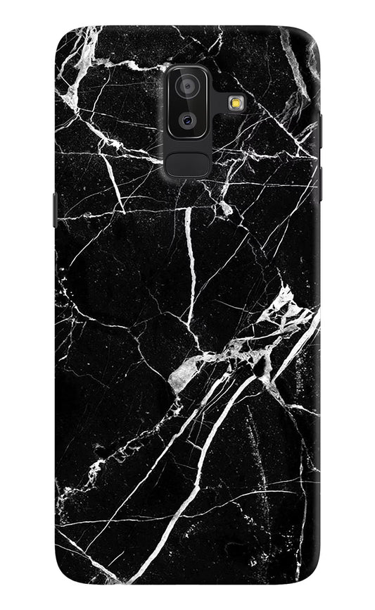 Black Marble Pattern Samsung J8 Hard Case Back Cover by Casekaro