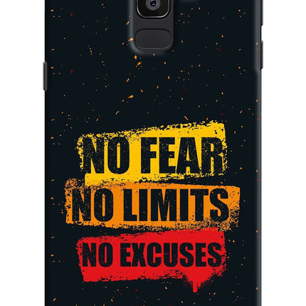 No Fear No Limits No Excuse Samsung J8 Hard Case Back Cover by Casekaro