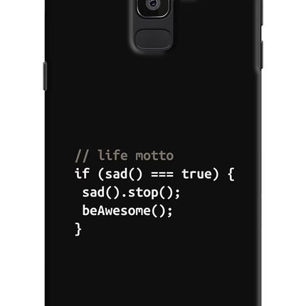 Life Motto Code Samsung J8 Hard Case Back Cover by Casekaro