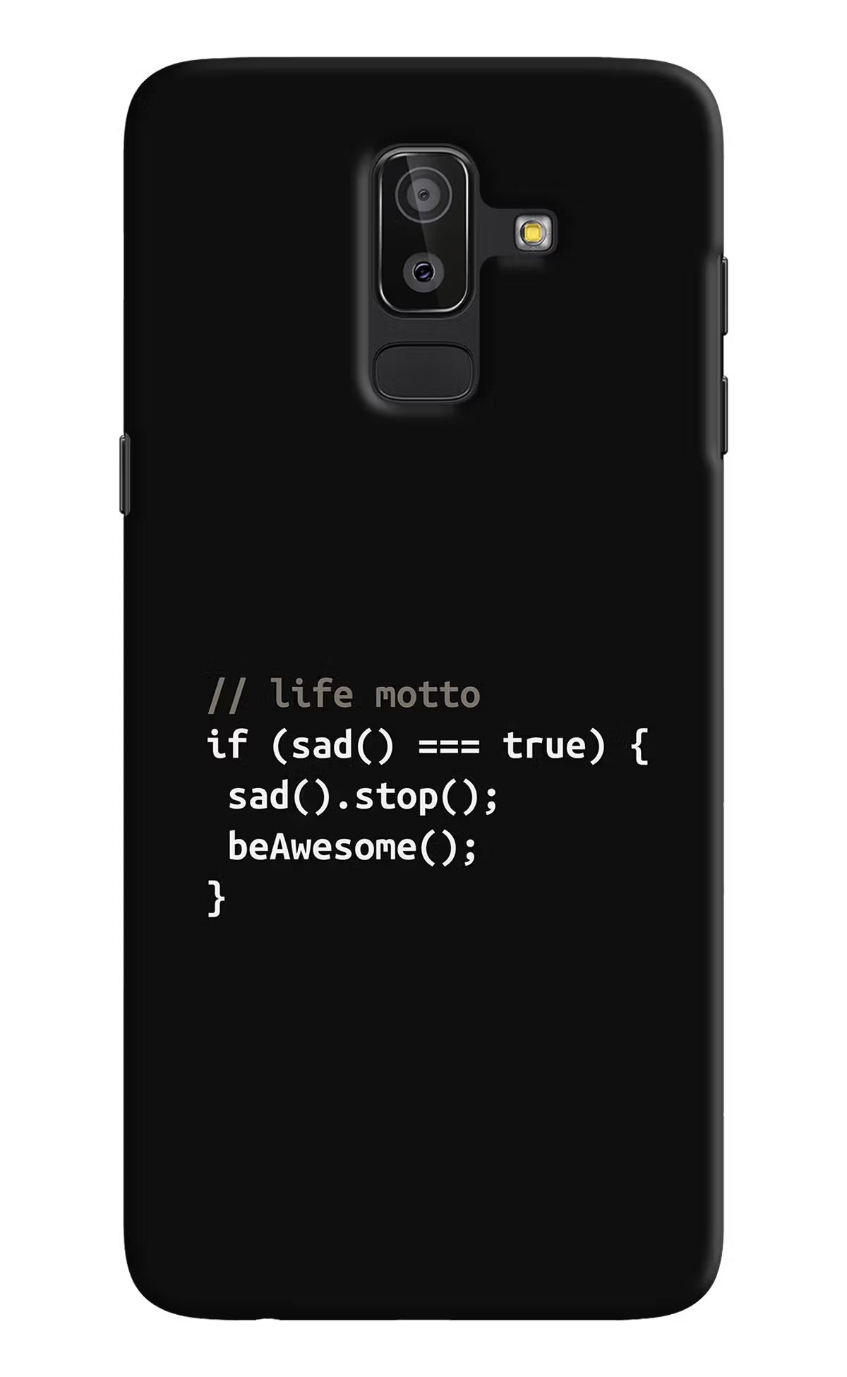 Life Motto Code Samsung J8 Hard Case Back Cover by Casekaro