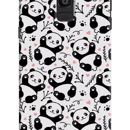 Cute Panda Samsung J8 Hard Case Back Cover by Casekaro